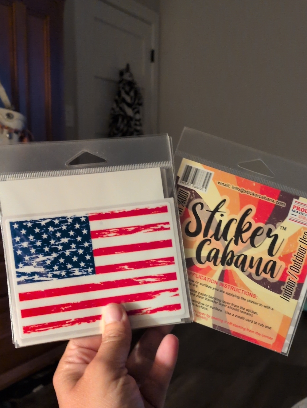 American Flag Vinyl Decal - Red, White & Blue